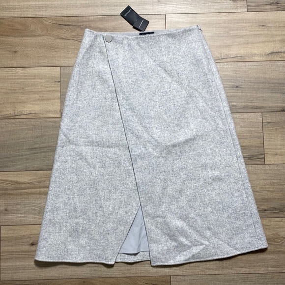 Club Monaco Womens Wool Blend A-Line Cutaway Skirt‎ Size 10 Gray - Picture 1 of 14
